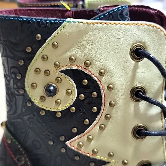 Womens Rare L’Artiste JULE leather boots sz. 8 Spring Step. Front lace, side zip - Picture 3 of 13